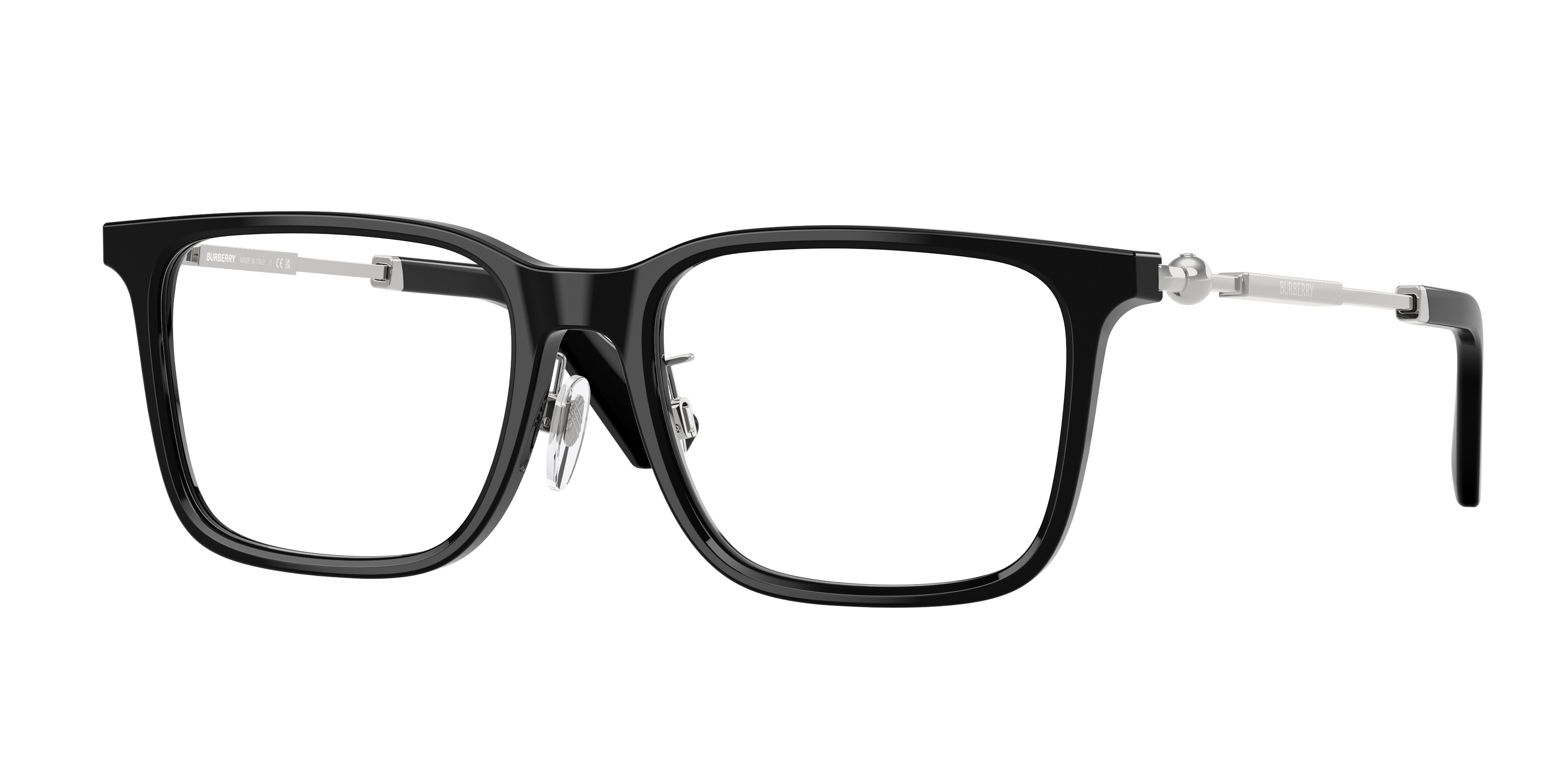 Burberry Herren BE2426D 3001 Optische Fassungen Acetat Schwarz Transparent Quadratisch Normal-image